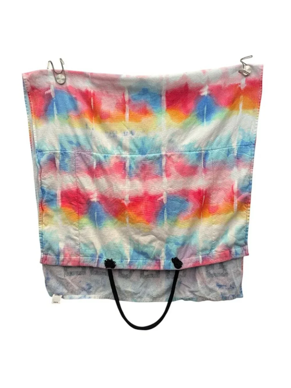 Pink by Victoria's Secret Tie Dye Rainbow Packable Beach Towel Tote 28 x 58 In